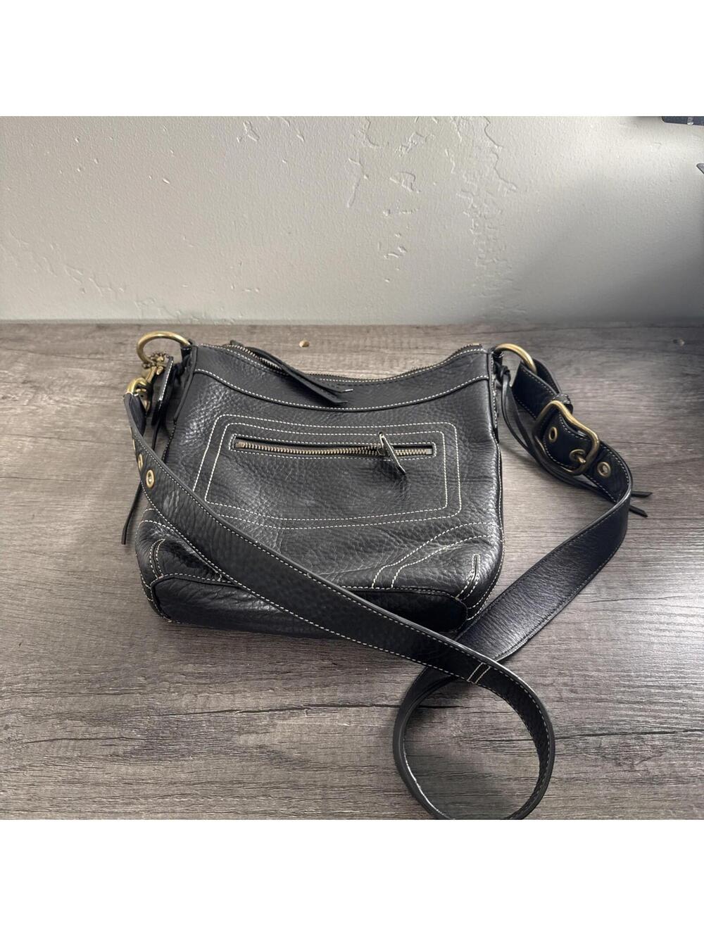 Coach Black Bleecker Tattersall Vachetta Duffle Bucket Bag 10398 Vintage Brown - Picture 4 of 5